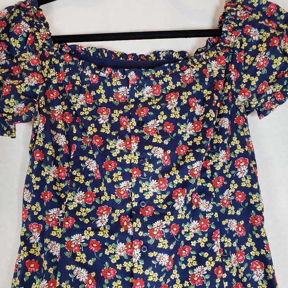 Ralph Lauren Vintage, Button Down Navy Floral Dress size 8 - Picture 3 of 6